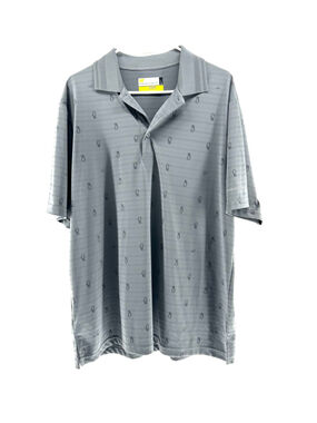 MENS L Gray NICKLAUS GOLF BAG Print POLO SS Shirt DRI-FIT Eco Choice Recycled